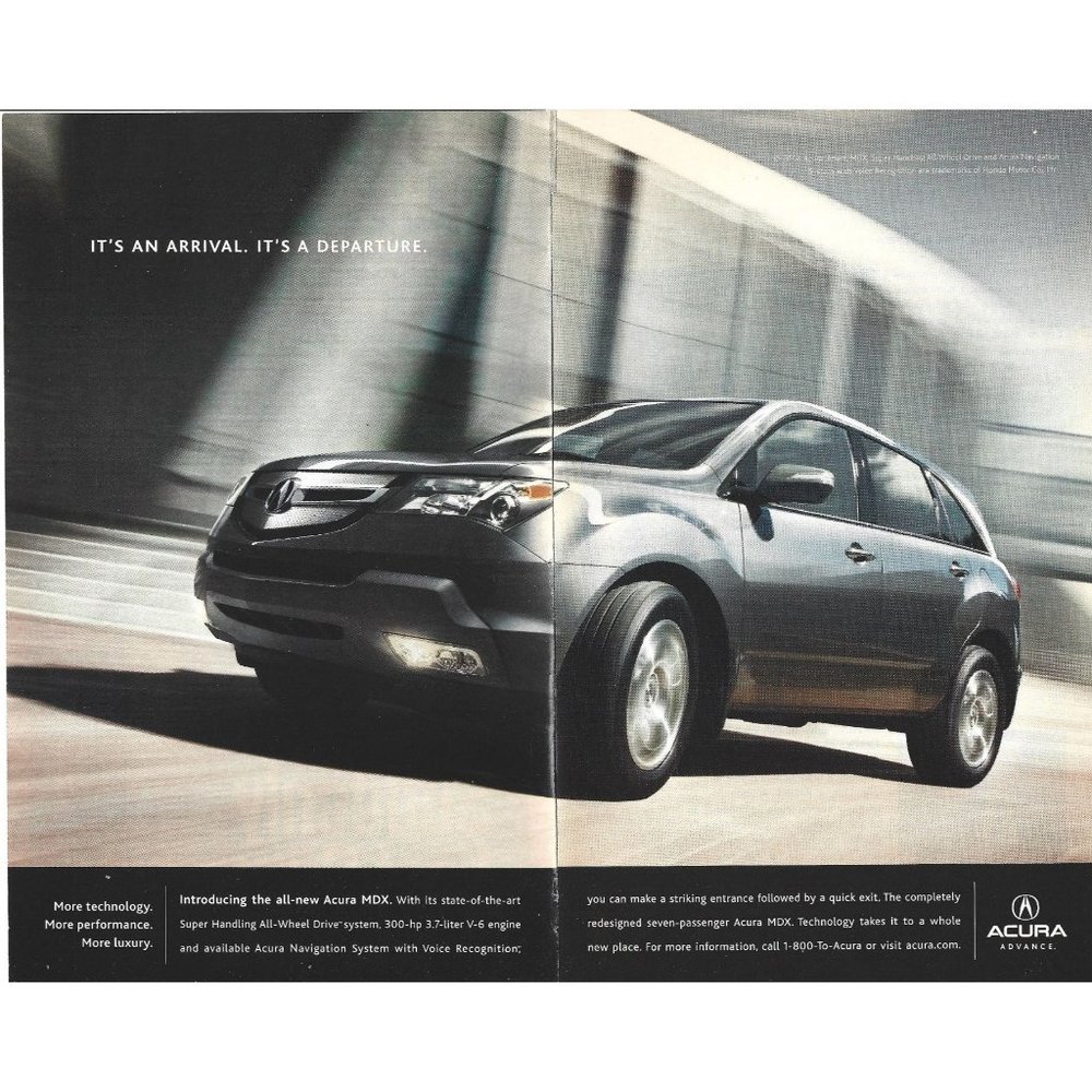 Acura MDX Advance Car Auto Travel 2000s Vintage Print Ad 2 PAGE 10 inch